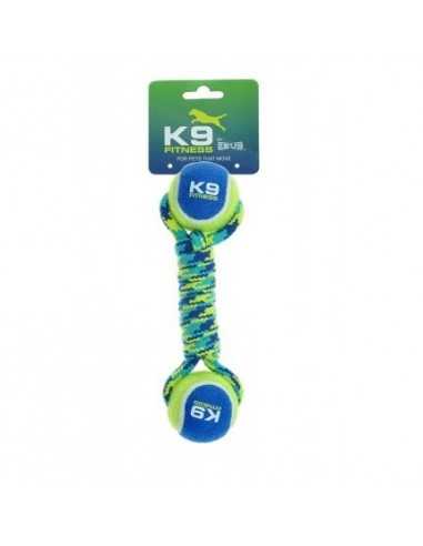 K9 Cordón con dos pelota de tenis Zeus