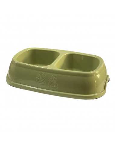 Square double bowl S green
