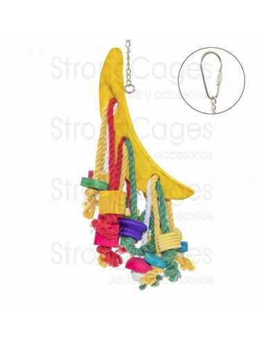 Wooden banana toy for parrots Strongcages