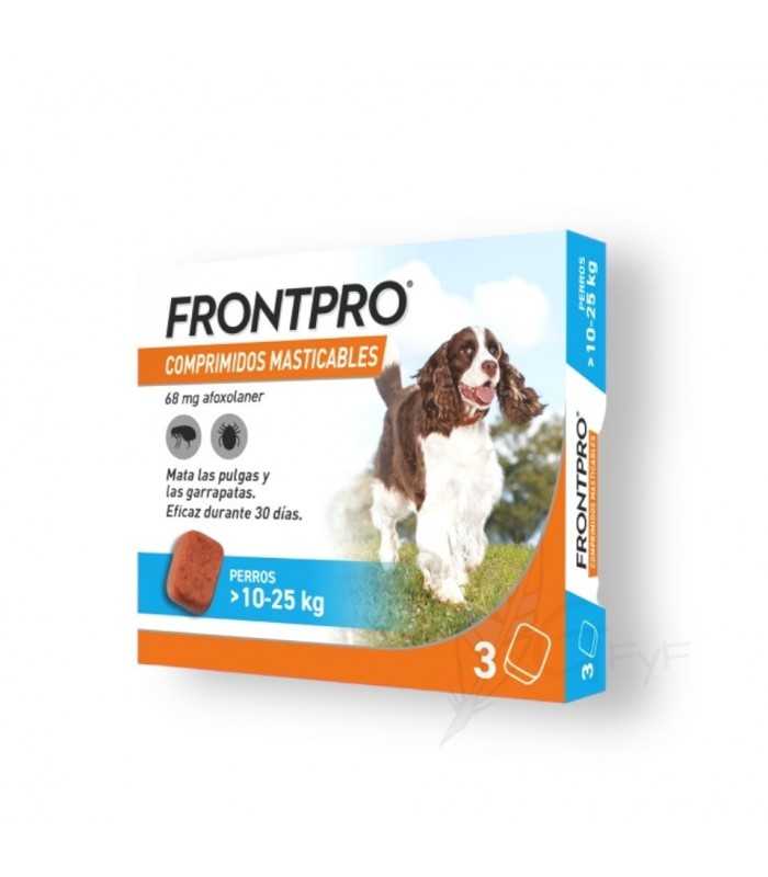 Frontpro antiparasitário para cães de 10 a 25kg (COMPRESSAS MASTIGÁVEIS)