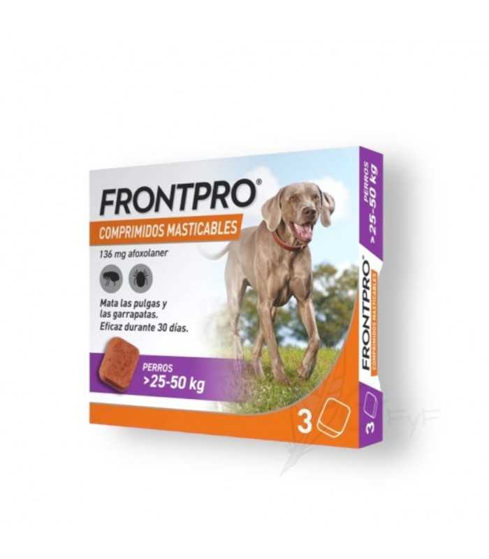 Frontpro antiparasitario para perros de 25 a 50kg (COMPRIMIDOS MASTICABLES)
