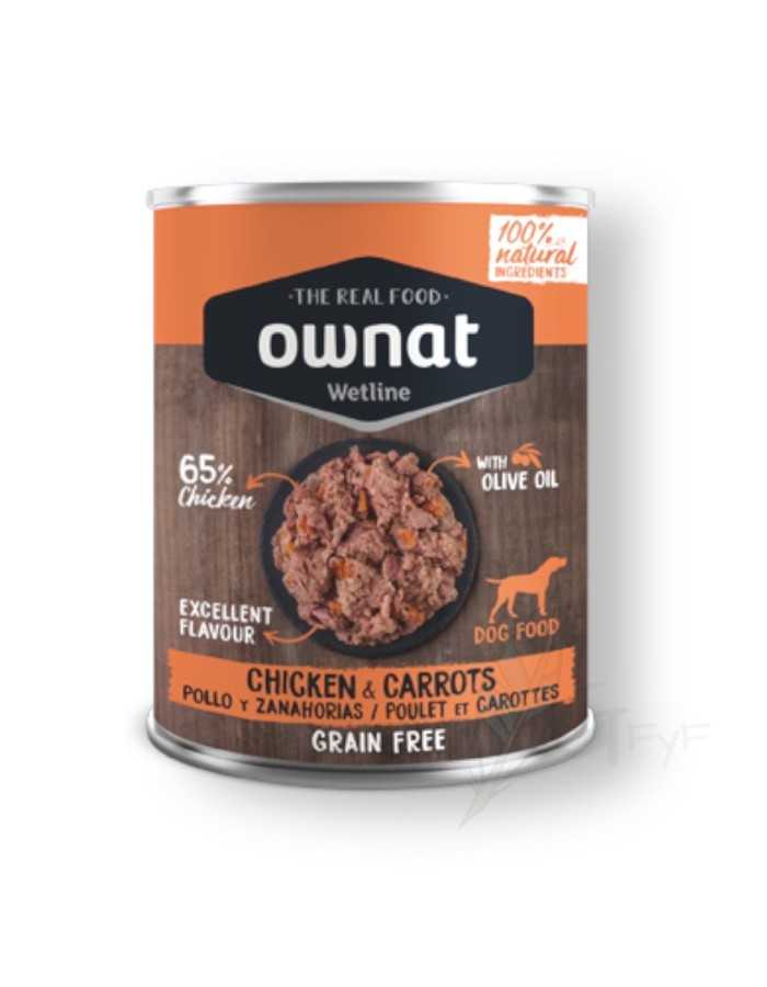 Cans for dogs chicken and carrot Ownat