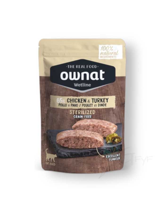 copy of OWNAT Wetline esterilizado Turquia e atum sobre gato