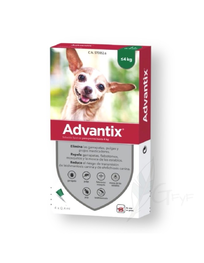 Advantix antiparasitic pipette less than 4Kg